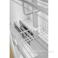 Multi-level kitchen pull-out high cabinet storage basket